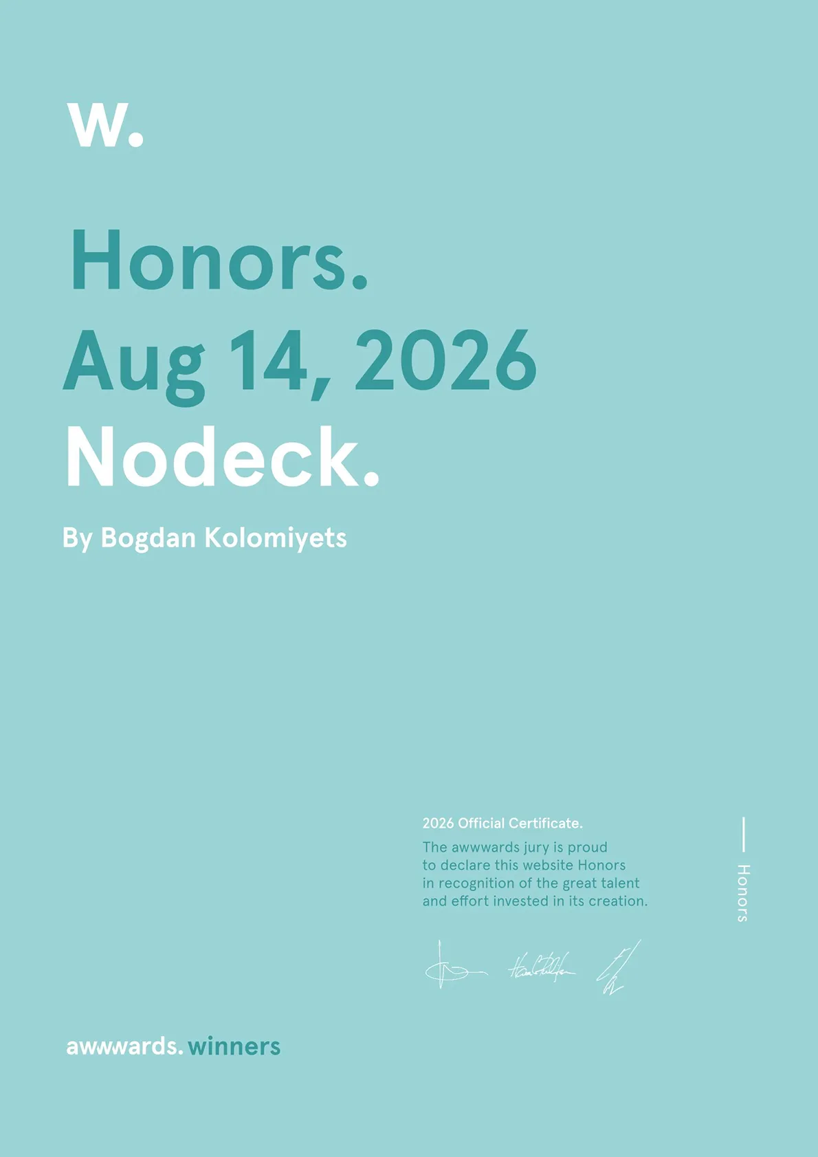 Awwwards — Honorable Mention