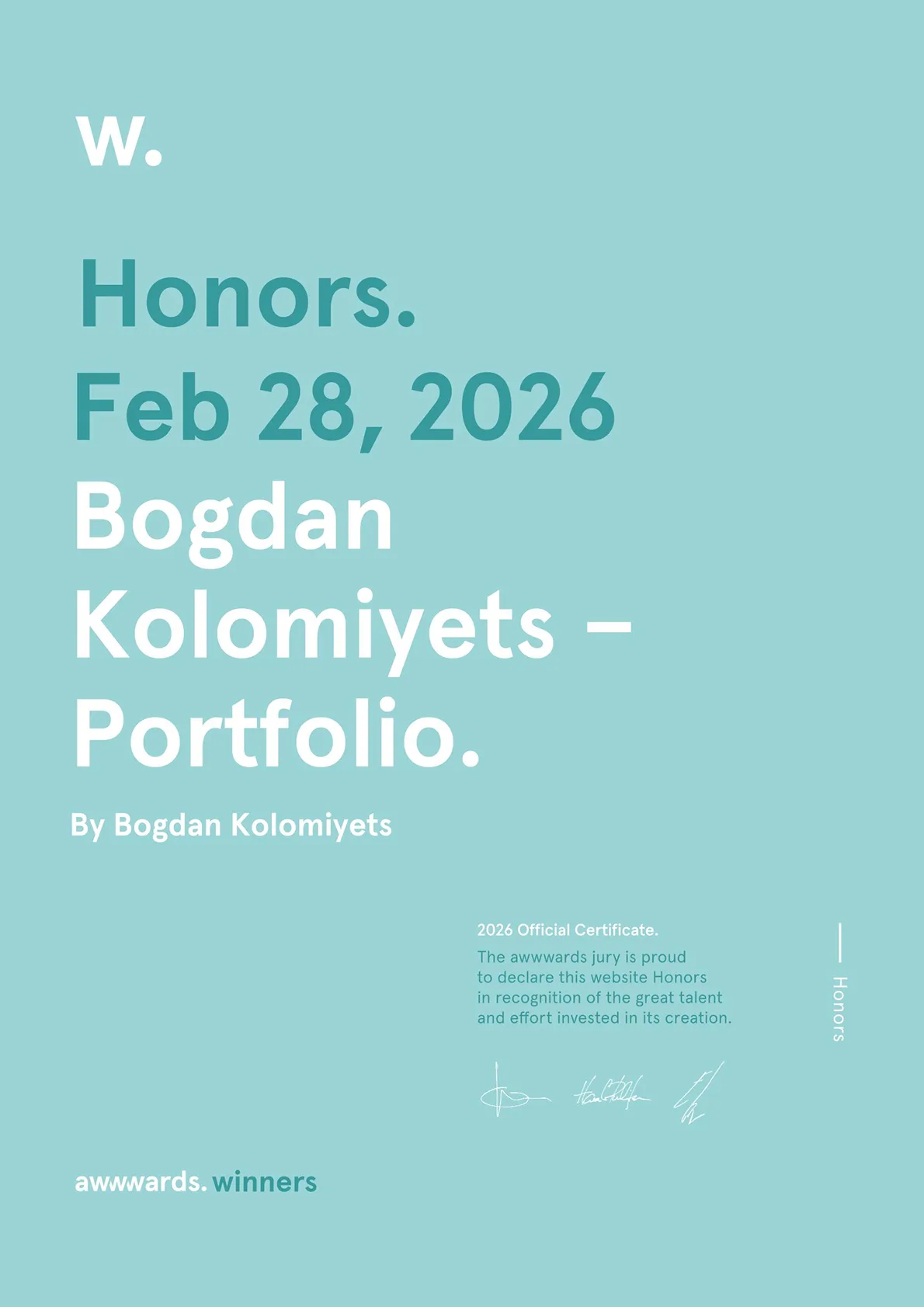 Awwwards — Honorable Mention