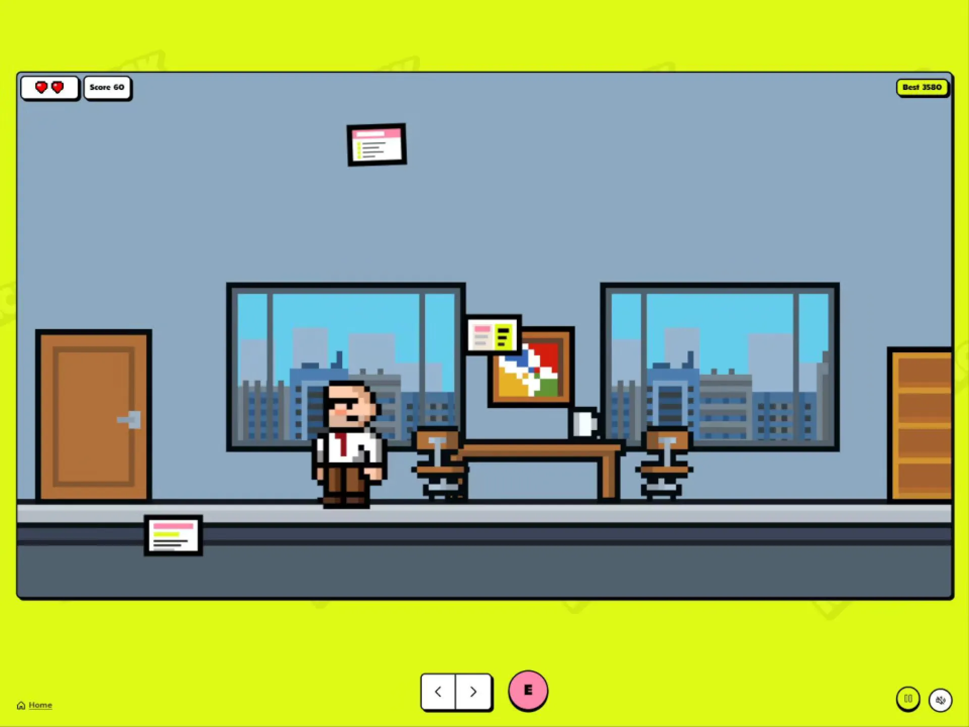 Nodeck interactive game sequence on the presentation-style website.